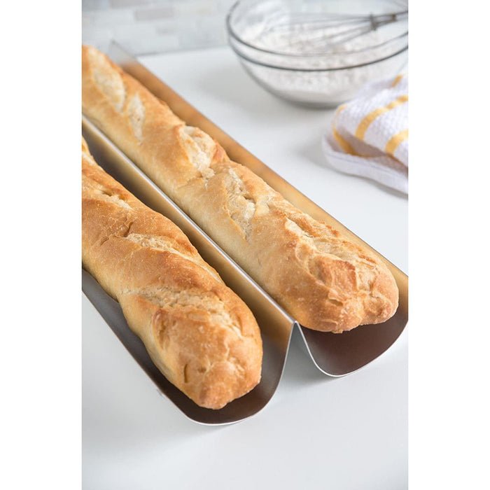 Fox Run 4628 18" Tin-Plated Steel French Baguette Pan