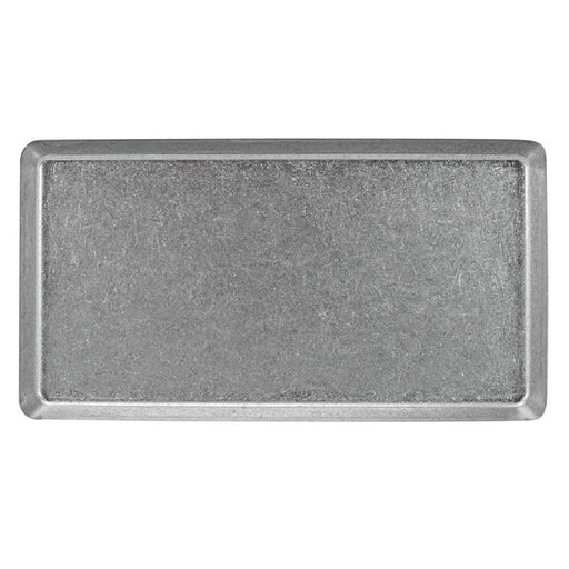 Front of the House DSP039ANS21 Mod 12.5" x 8.25" Rectangular Antique Stainless Steel Plate - Nella Online