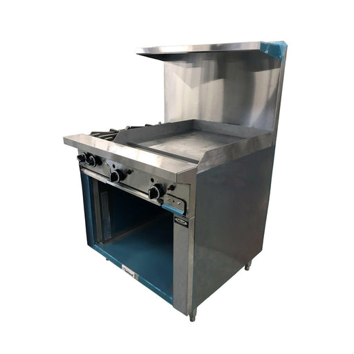 Garland G36-2G24S 36” Natural Gas Range with 24” Griddle, 2 Burners and Storage Base - 102,000 BTU - Nella Online