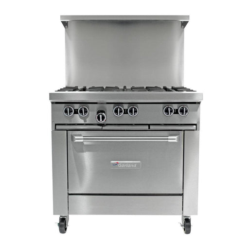 Garland G36-6S Natural Gas 36" 6 Burner With Storage Base - 198,000 Btu - Nella Online
