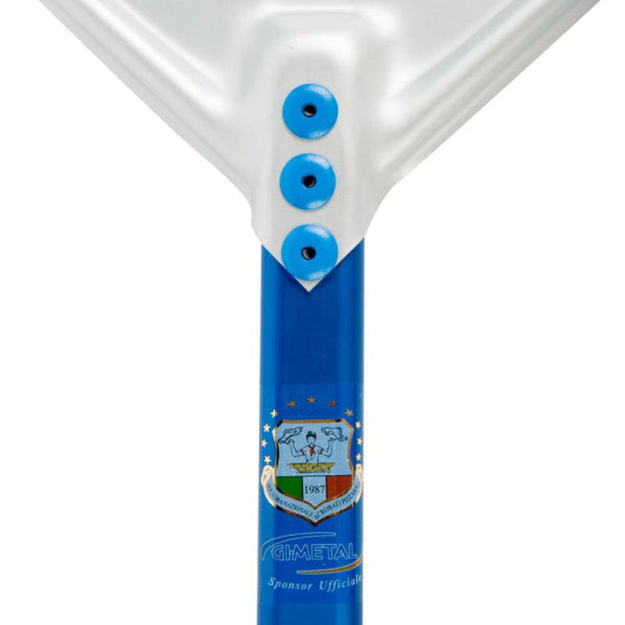 GI Metal A-32RF/120 Azzurra 13” Anodized Aluminum Square Perforated Pizza Peel with 47” Handle - Nella Online