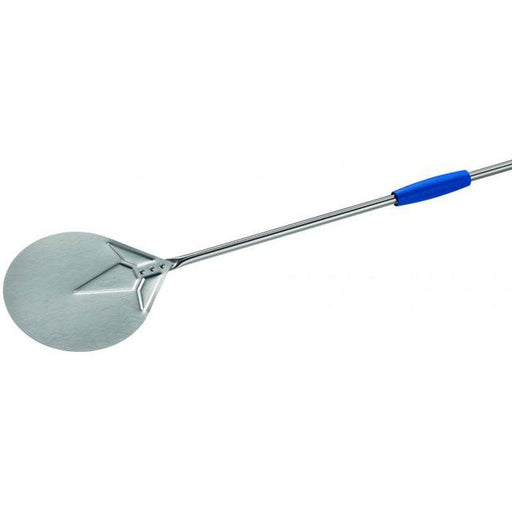 GI Metal I-20 Azzurra 8” Stainless Steel Round Pizza Peel with 59” Handle - Nella Online