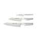 Global GN-3001 3-Piece CROMOVA Stainless Steel Kitchen Knife Set - Nella Online
