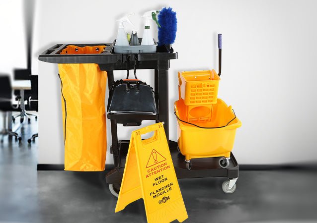 Globe GCP7112 25" x 12" Foldable Bilingual Wet Floor Safety Sign - English/French - Nella Online