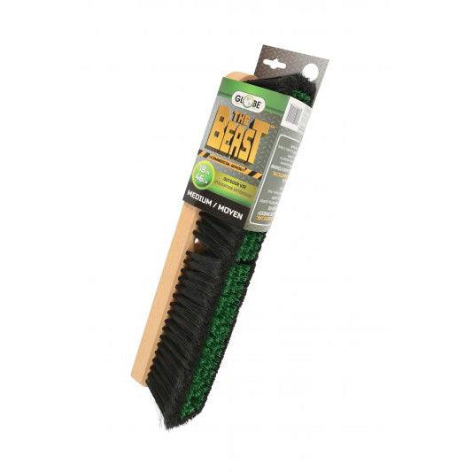 Globe 4055 18" Wood Block Commercial Push Broom Head - Medium - Nella Online