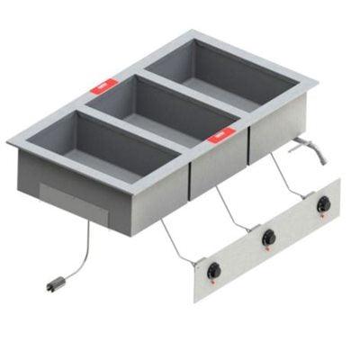 Hatch HFS-DI-3 43.75" Stainless Steel Self-Contained Hot Food Well - 208V/2,700W - Nella Online