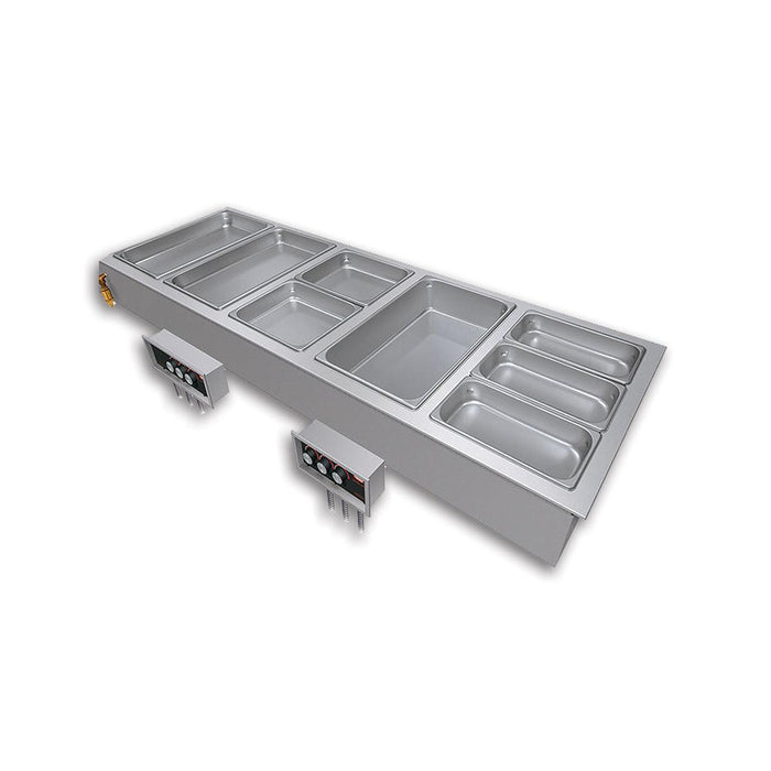 Hatco HWBI-5DA 5-Pan Drop-In Modular Heated Food Well with Drain and Autofill - 240V, 1 Phase - Nella Online