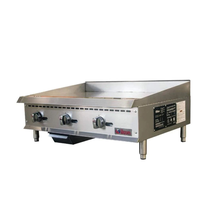 Ikon ITG-36 36" Natural Gas Thermostatic Control Griddle - 90,000 BTU - Nella Online