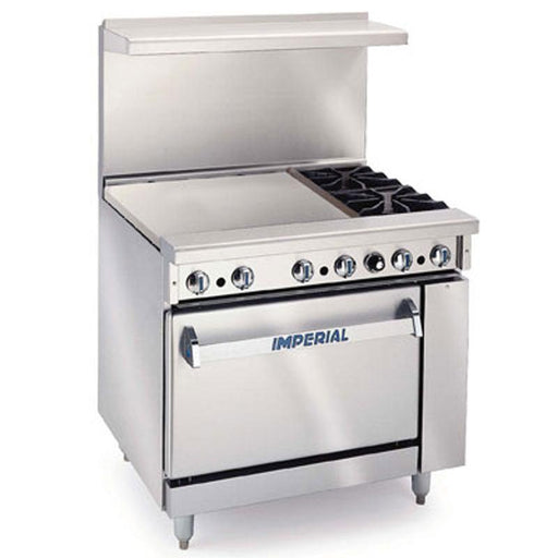 Imperial IR-2-G24-C 36" 2-Burner Commercial Range With 24" Griddle and Convection Oven - 134,000 BTU - Nella Online