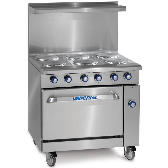 Imperial IR-6-E-XB 36" Electric 6-Plate Commercial Range With Open Cabinet Base - 208V, 3 Ph
