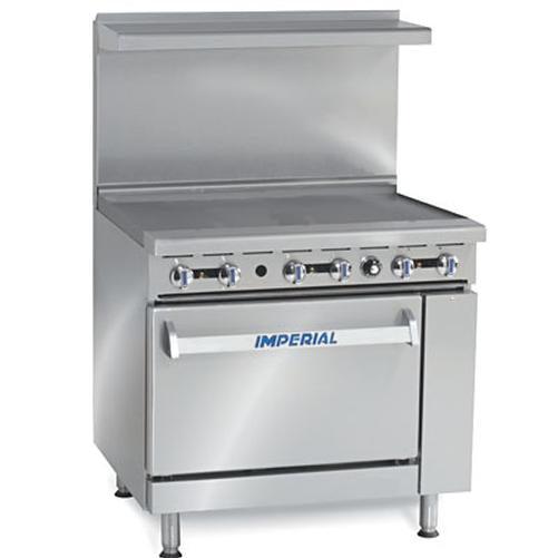 Imperial IR-G36 36" Commercial Range Griddle and Standard Oven - 95,000 BTU - Nella Online