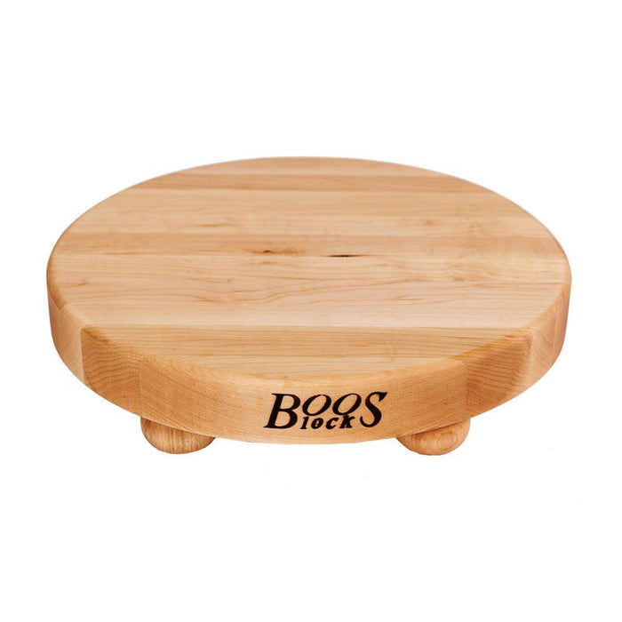 John Boos B12R 12” Round Maple Cutting Board with Bun Feet - Nella Online