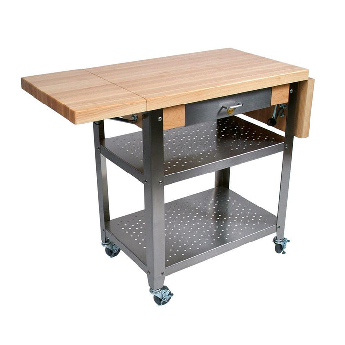 John Boos CUCE50 50" x 20" Cucina Elegante Cart with 2 Drop Leaves - Nella Online