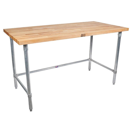 John Boos 1-1/2" 30 x 48" Hard Rock Maple Work Table, Galvanized Legs - JNB08 - Nella Online