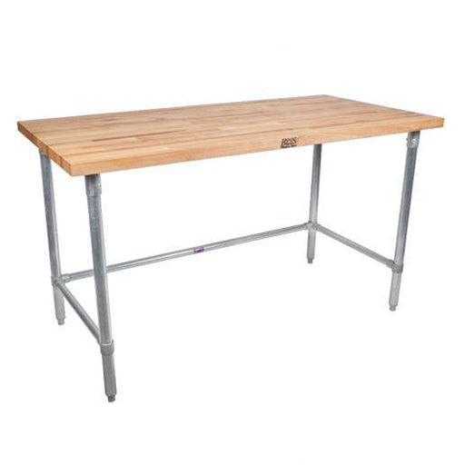 John Boos 30 x 120" 1-1/2" Maple Top Work Table w/ Open Base - JNB12 - Nella Online