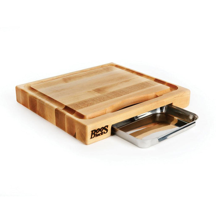 John Boos PM1514225-P Newton Prep Master Reversible Maple Cutting Board with Pan - Nella Online