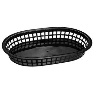 Johnson-Rose 80731 8.5" x 6" Oval Plastic Basket - Black - Nella Online