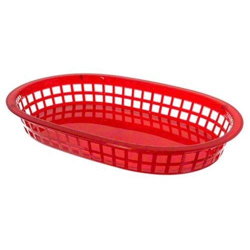 Johnson-Rose 80732 8.5" x 6" Oval Plastic Basket - Red - Nella Online