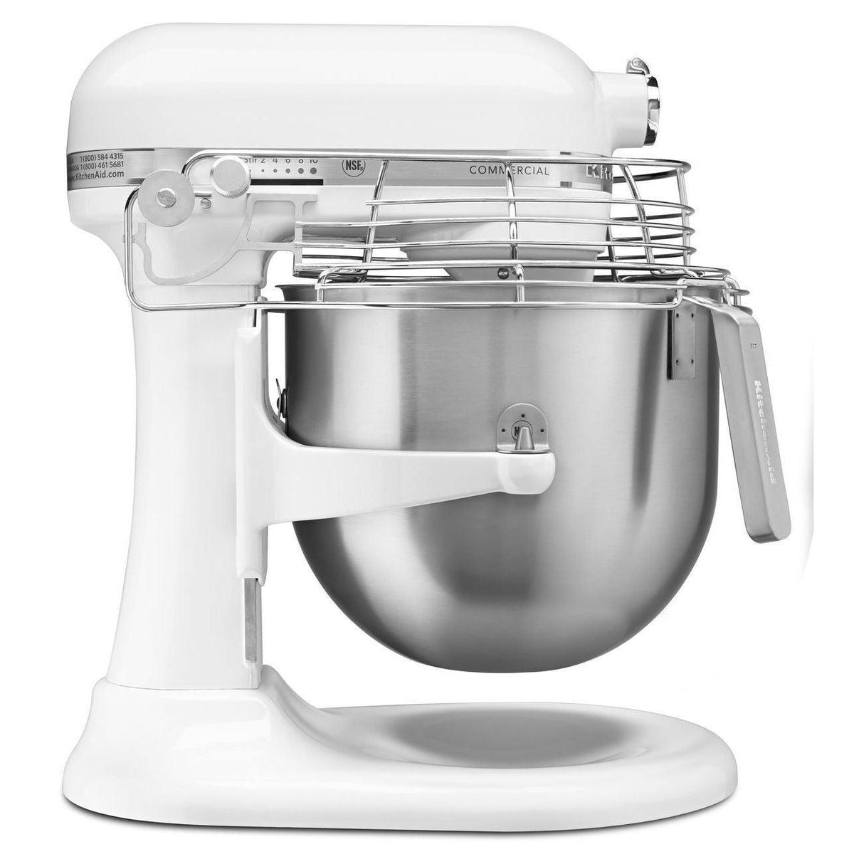 KitchenAid White 8 Qt. Commercial Countertop Mixer - KSMC895WH