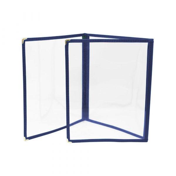 Magnum 43933 8.5" x 11.25" Triple Menu Cover - Blue - Nella Online