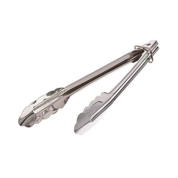 Magnum ST-12LR 12" Stainless Steel Spring Utility Tongs with Locking Ring - Nella Online