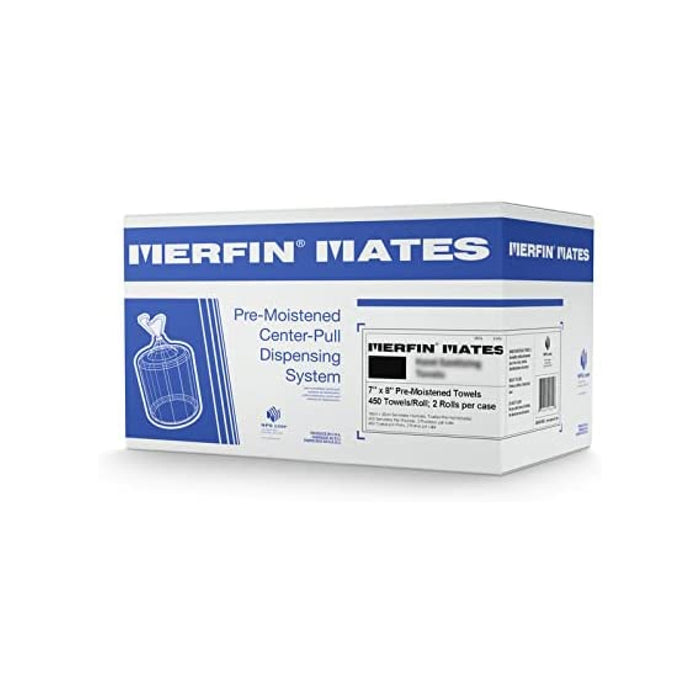 Merfin Mates 9300 Pre-Moistened Personal Care Wipe - 2 Rolls/Case