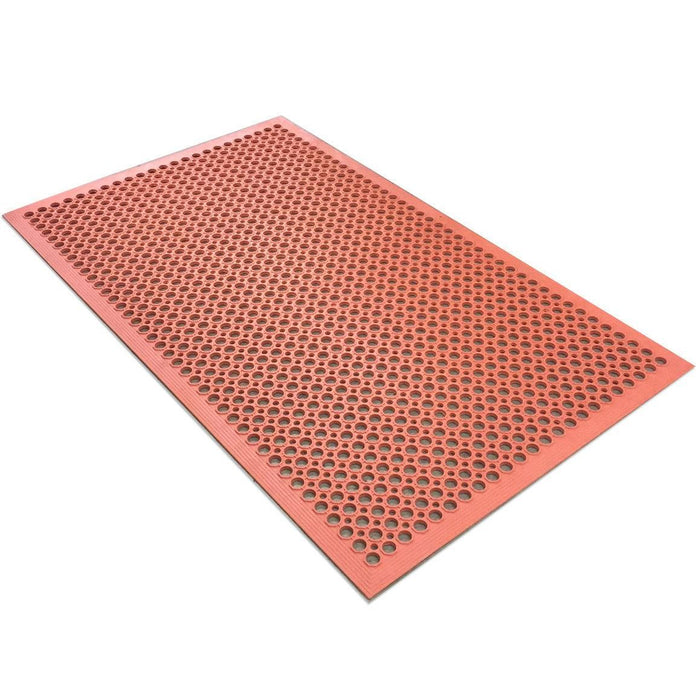 Nella 3' X 5' Terracotta Anti-Fatigue Rubber Floor Mat With Bevel Edge - 23585