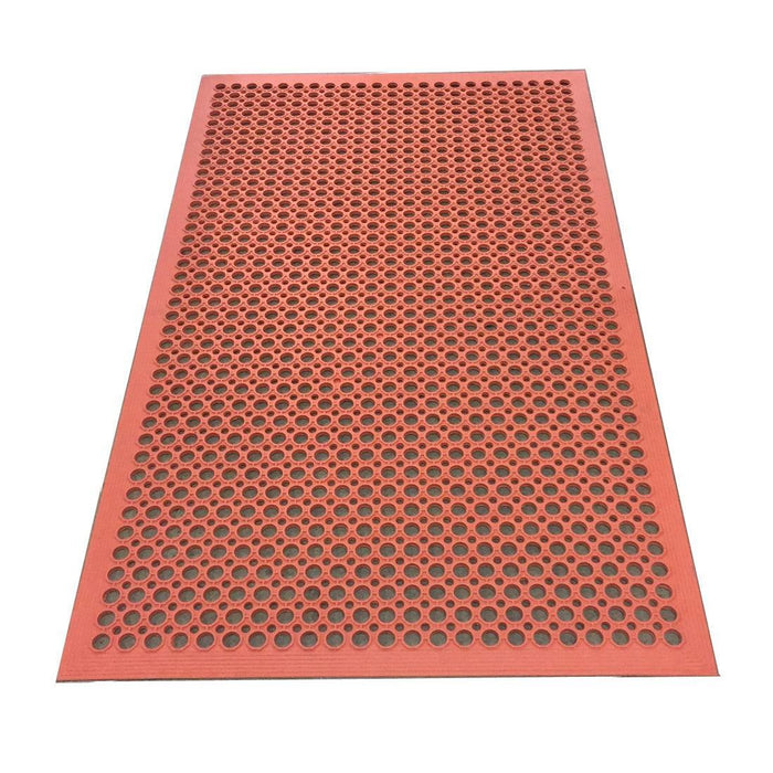 Nella 3' X 5' Terracotta Anti-Fatigue Rubber Floor Mat With Bevel Edge - 23585