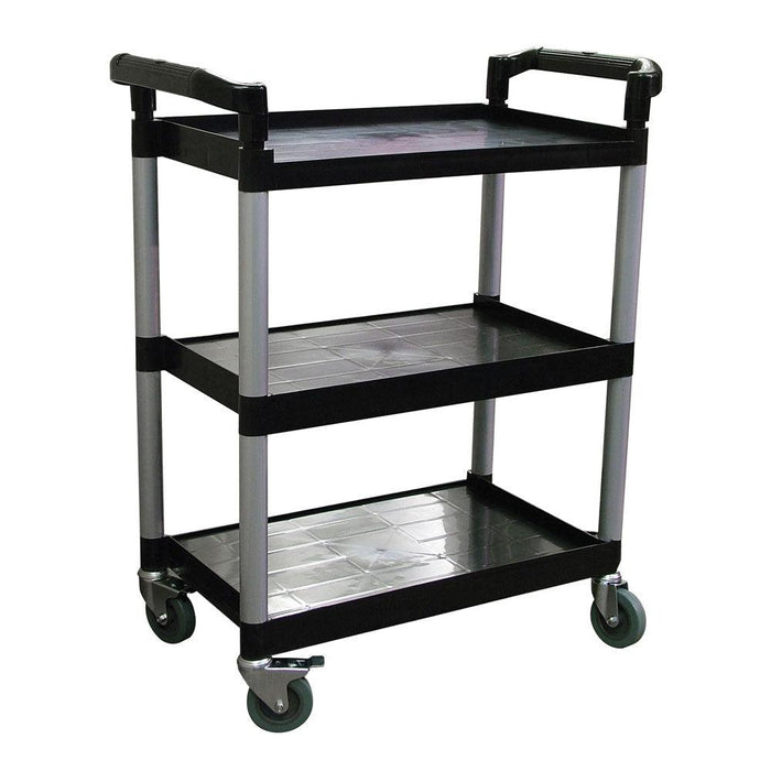 Nella 32.5" x 16.25" x 40" Black Bussing Cart With 3 Shelves - 24183