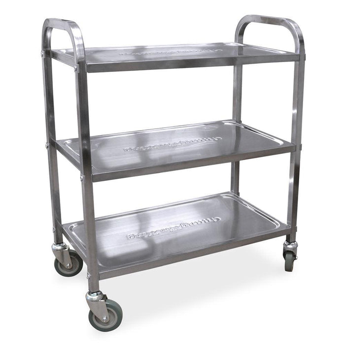 Nella 29" x 15.75" x 35.4" Stainless Steel Bussing Cart with 3 Shelves - 24418