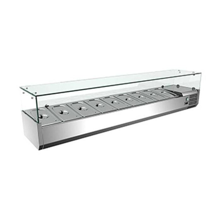 Nella 79" Refrigerated Topping Rail with 9 Pan Capacity - 46680