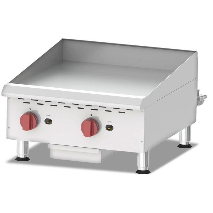 Nella 24" Countertop Stainless Steel 2-Burner Gas Griddle With Manual Control - 60,000 BTU - G24M
