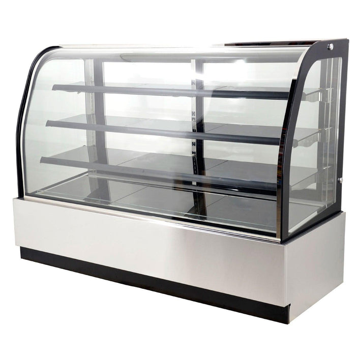 Nella 71" Curved Glass Refrigerated Floor Display Case - 22.9 Cu. Ft. - 44253