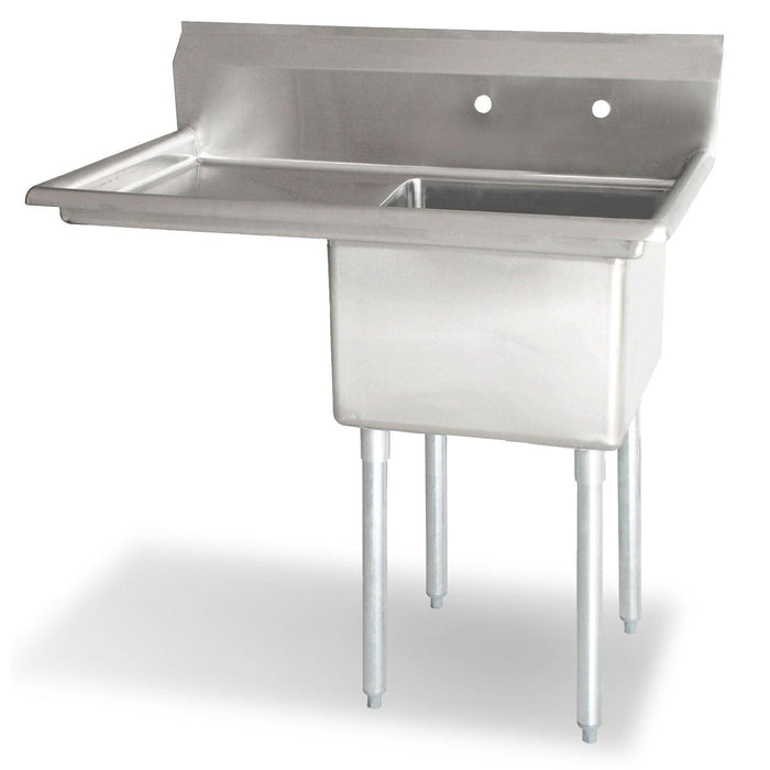 Nella 38.5" One Compartment Sink with Center Drain and Left Drain Board - 18" x 18" x 11" Bowl - 43760