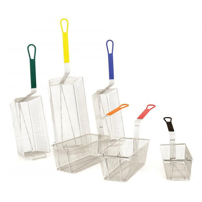 Nella 13.25" x 6.5" x 5.88" Nickel-plated Iron Fryer Basket in Green Handle - 11367