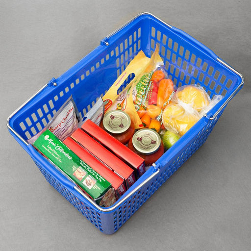 Nella 18.75" x 11.5" Blue Plastic Grocery Shopping Basket - 13023 - Nella Online