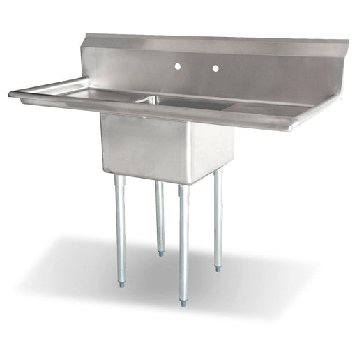 Nella 18" x 18" x 11" One Tub Sink with Corner Drain and Two Drain Boards - 25249 - Nella Online