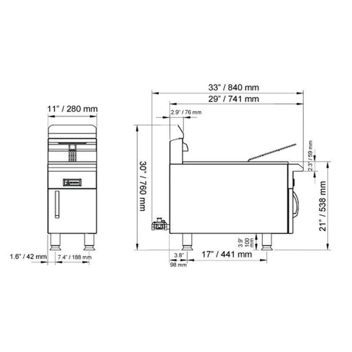 Nella 15 lb. Commercial Countertop Fryer - Propane - 43087 - Nella Online