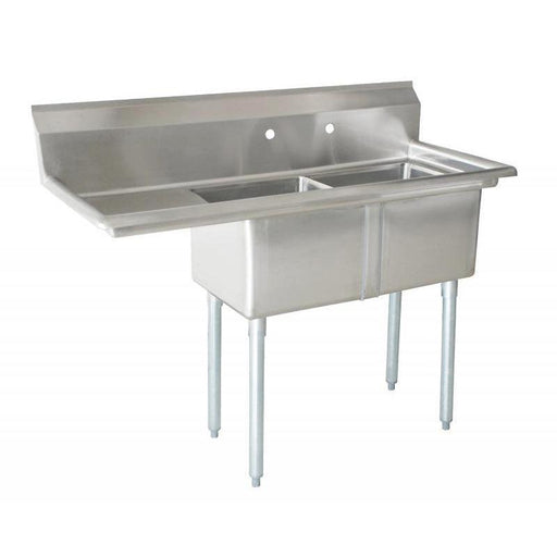 Nella 18" x 18" x 11" Two Tub Sink with Centre Drain and Left Drain Board - 43768 - Nella Online