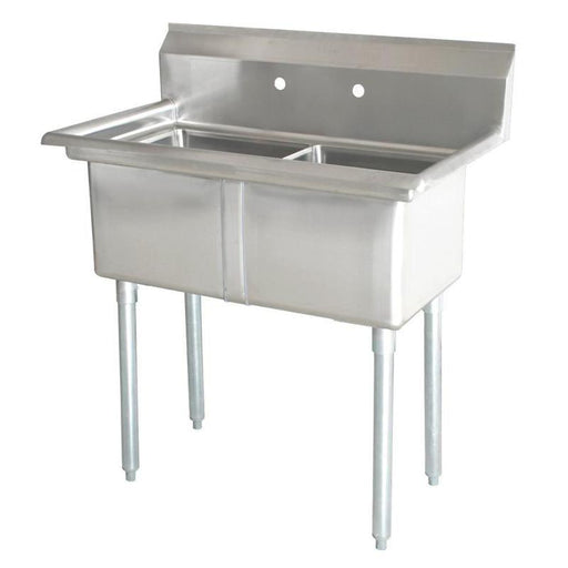 Nella 18" x 21" x 14" Two Tub Sink with Centre Drain and No Drain Board - 43780 - Nella Online