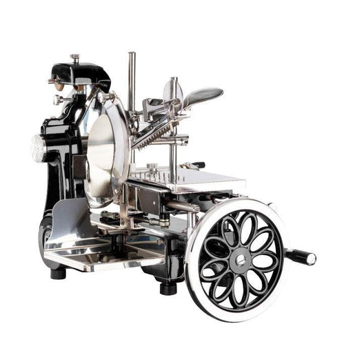 Nella 12" Black Volano Meat Slicer with Flower Flywheel - 46089 - Nella Online