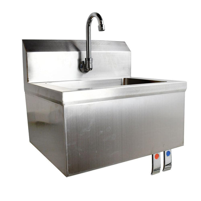 Nella 18" Stainless Steel Hand Sink with Knee Valve - 14" x 10" x 5" Bowl - 46319