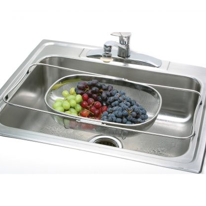 Norpro 2158 Expandable Stainless Steel Over-The-Sink Strainer with Base Frame