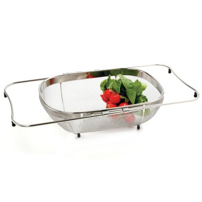 Norpro 2158 Expandable Stainless Steel Over-The-Sink Strainer with Base Frame