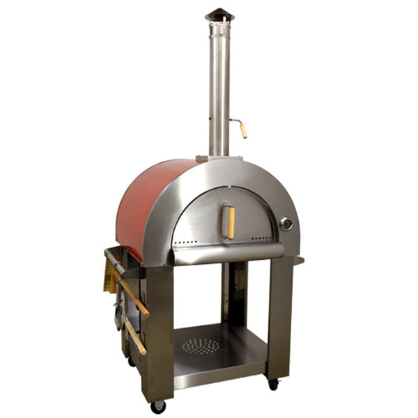 Nella 32" Stainless Steel Wood Fired Red Pizza Oven
