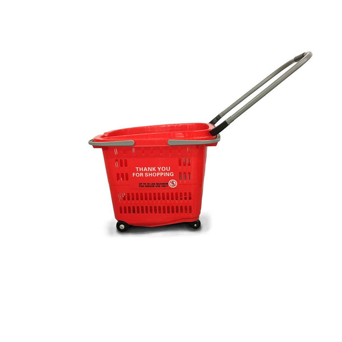 Red Shopping Basket With Wheels - CNR50860
