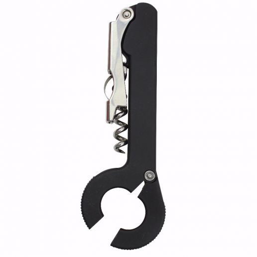 Table Craft H1236 Black Waiter's Corkscrew with Foil Cutter