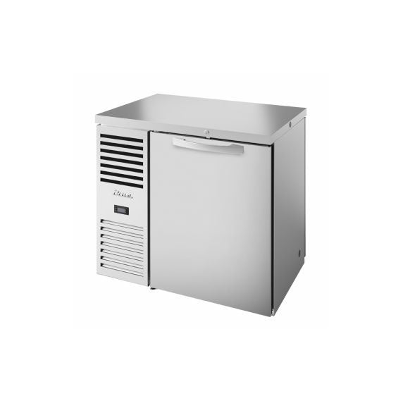 True TBR36-PTSZ1-L-S-S-S-1 36" Stainless Steel Glass 1-Door Pass-Thru Single Zone Back Bar Refrigerator