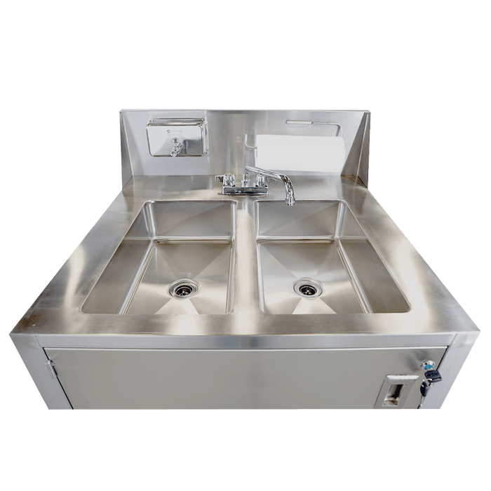 Nella 32" x 29" Dual Bowl Hot/Cold Portable Hand Sink - AFE-DB101