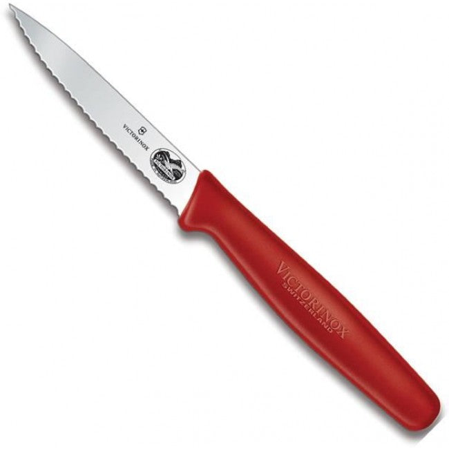 Victorinox 3.25" Stainless Steel Serrated Paring Knife - Red - 5.0631.S